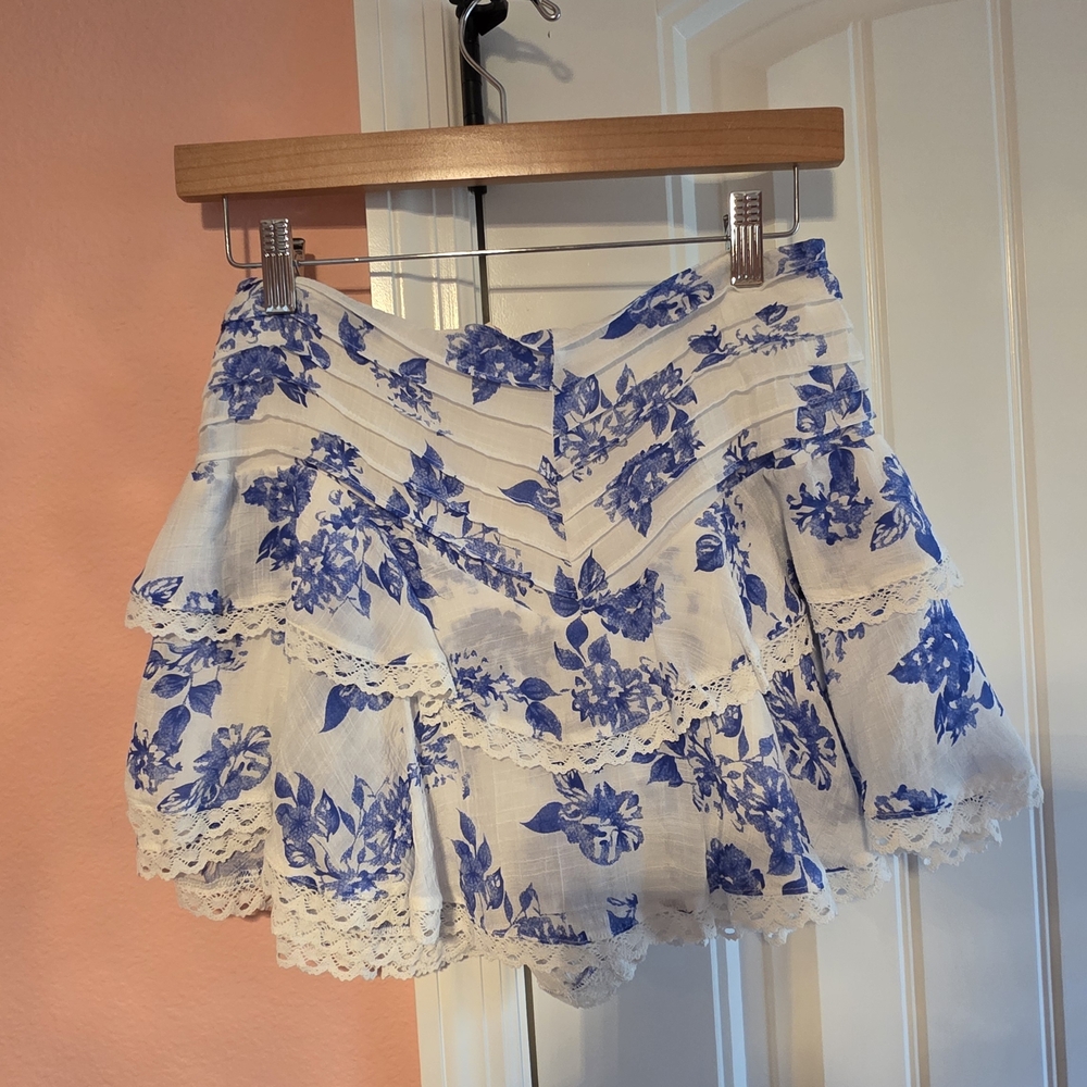 The Vintage Shop Blue and White Floral Skort